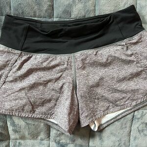 Lululemon shorts. Black and gray, size 6.